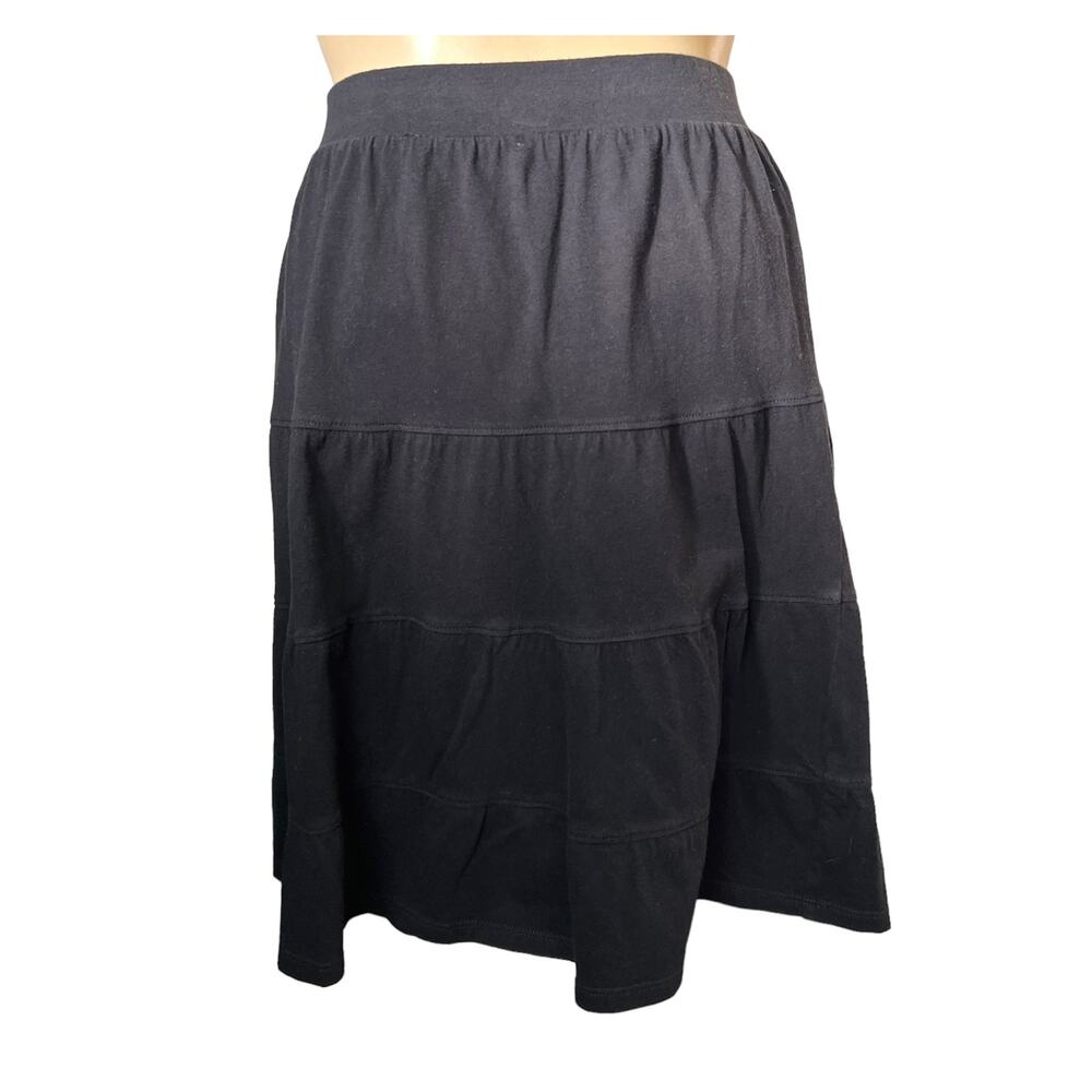 PALM ISLAND Woman’s Jersey Knit Tiered Skirt  XL   Goth  Minimalist Office